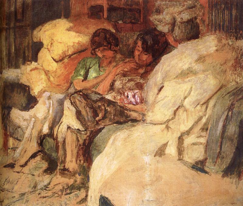 Edouard Vuillard Three women in the sofa